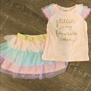 Ruffled glitter matching set